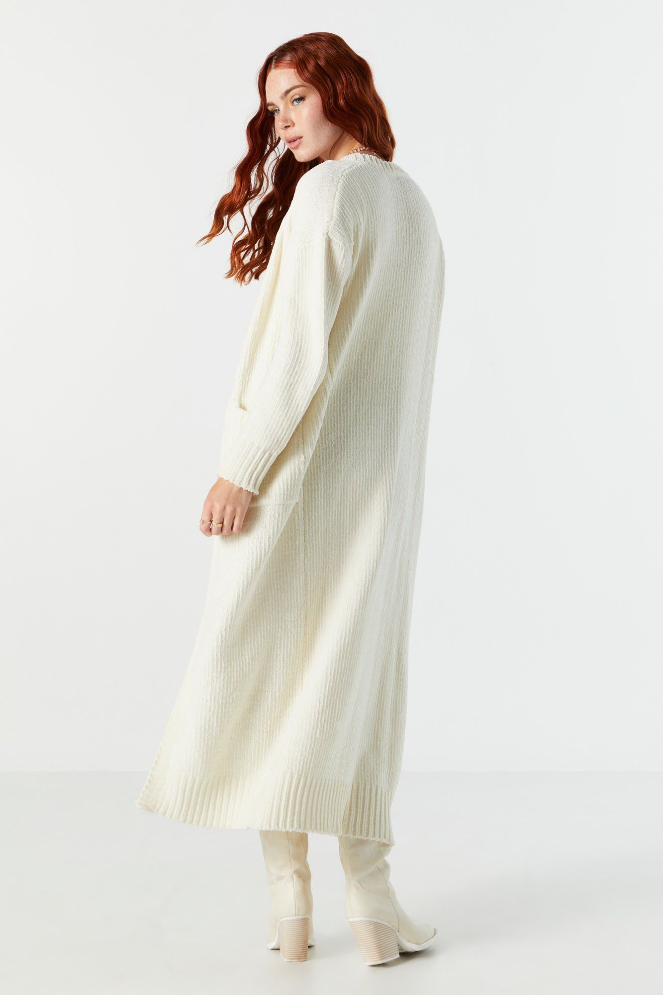 Cardigan long ouvert en tricot sold by Urban Planet product image thumbnail 2