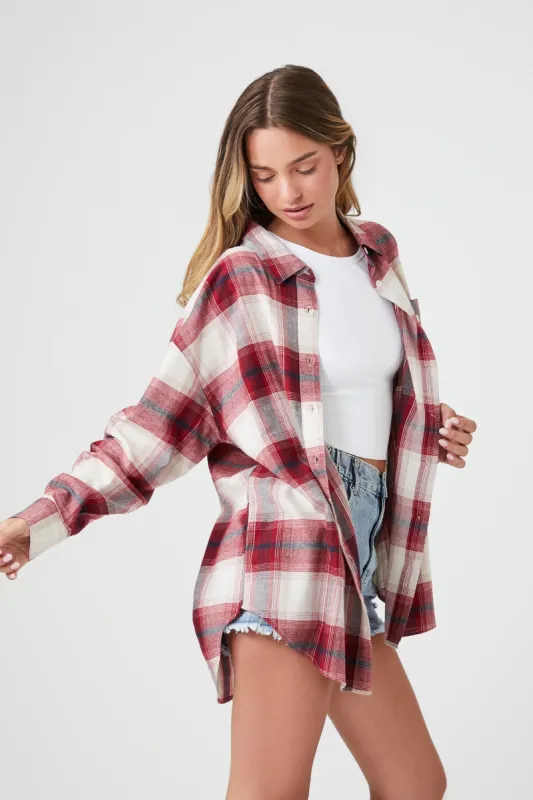 Plaid Button-Up Top sold by Urban Planet