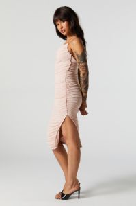 Mesh Ruched Midi Dress sold by Urban Planet