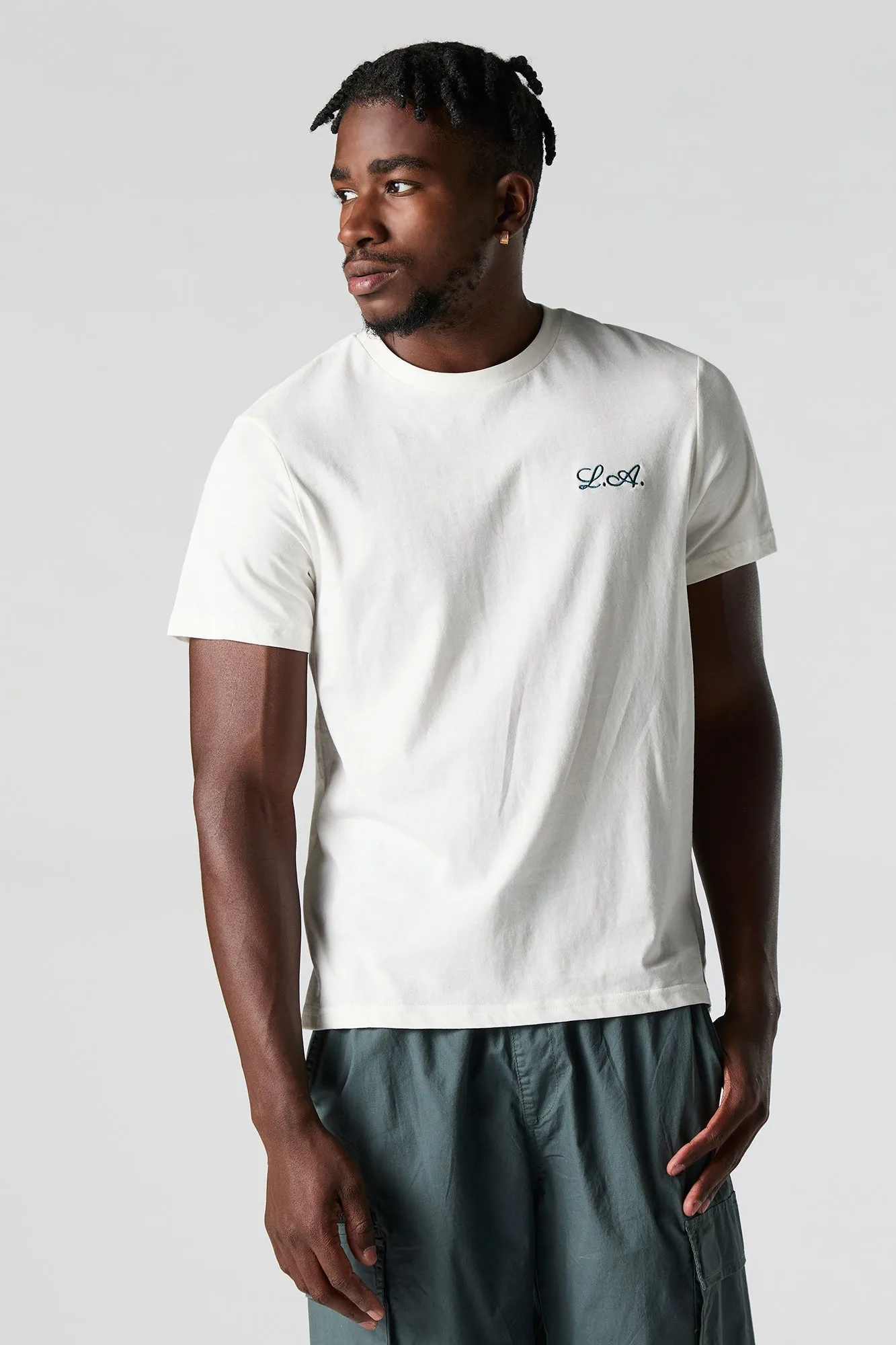 LA Embroidered T-Shirt sold by Urban Planet