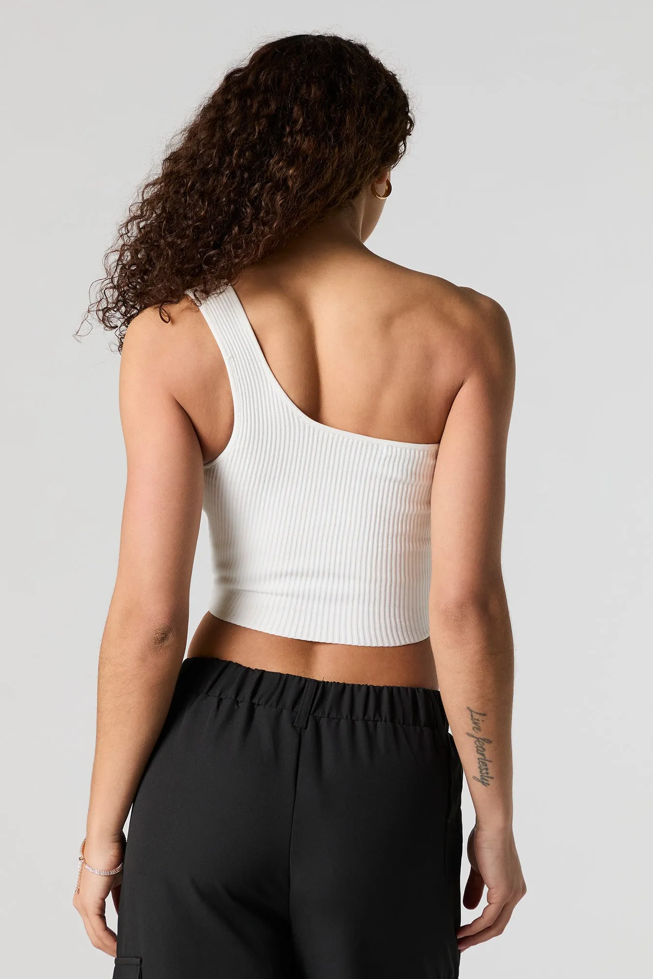 Ribbed One Shoulder Crop Top sold by Urban Planet product image thumbnail 2