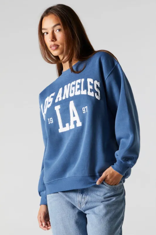 Chandail en molleton avec motif brodé Los Angeles en chenille sold by Urban Planet
