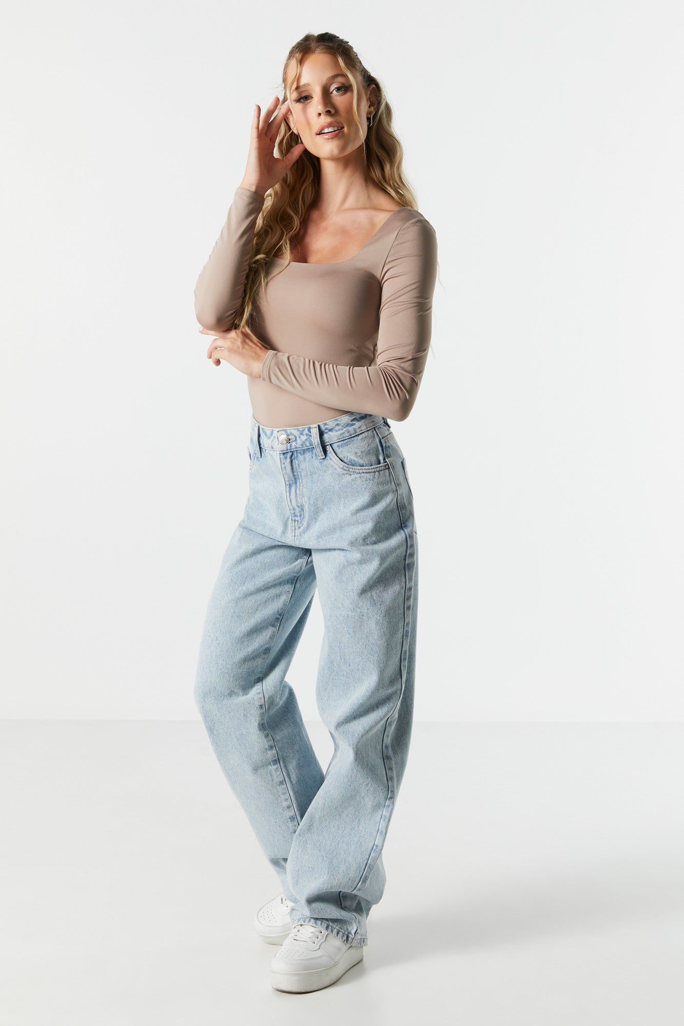 Solid Contour Square Neck Long Sleeve Bodysuit sold by Urban Planet product image thumbnail 15