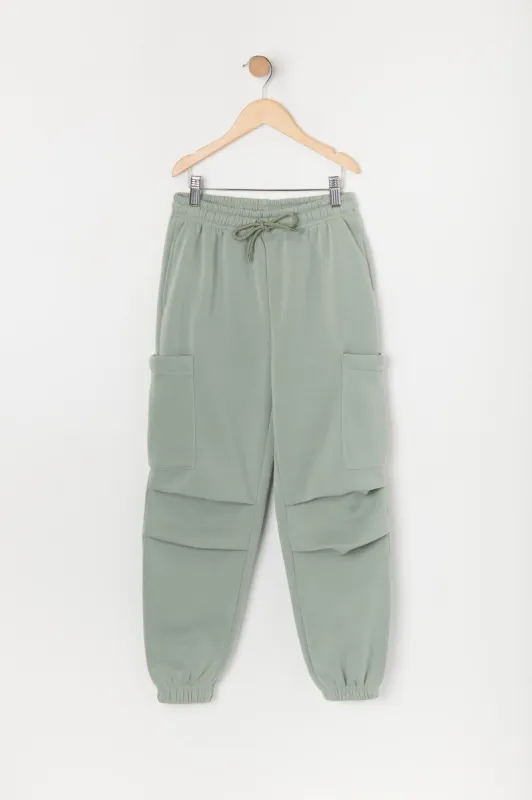 Girls Fleece Parachute Cargo Jogger sold by Urban Planet