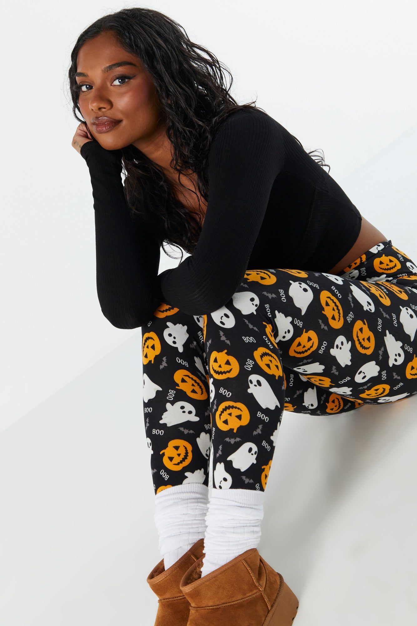 Pumpkin and Ghost Print Halloween Legging sold by Urban Planet