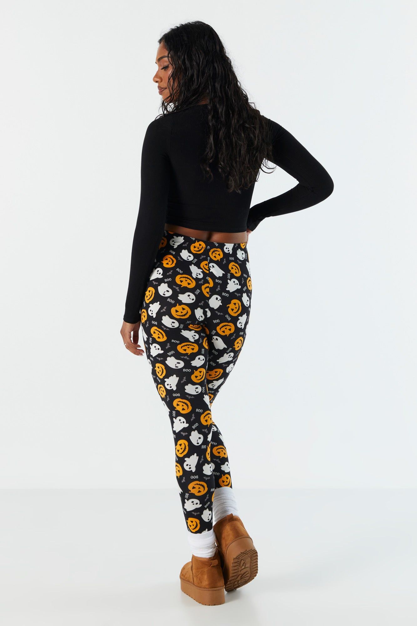 Pumpkin and Ghost Print Halloween Legging sold by Urban Planet product image thumbnail 4