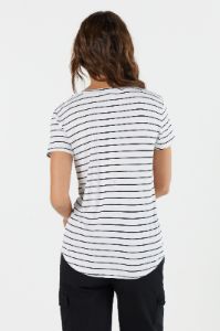 T-shirt décontracté rayé avec poche et encolure en V sold by Urban Planet