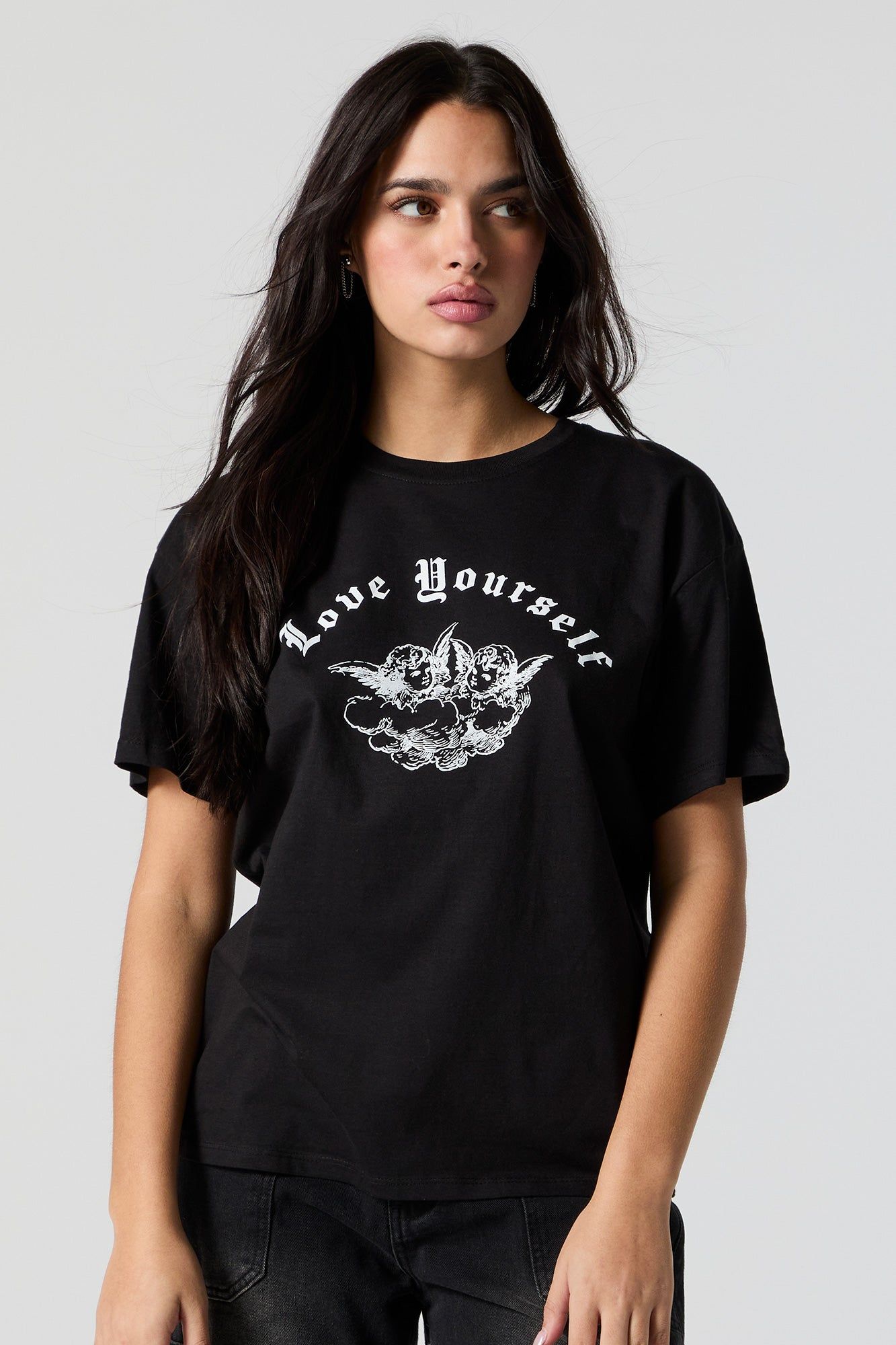 Love Yourself Graphic Boyfriend T-Shirt sold by Urban Planet product image thumbnail 2