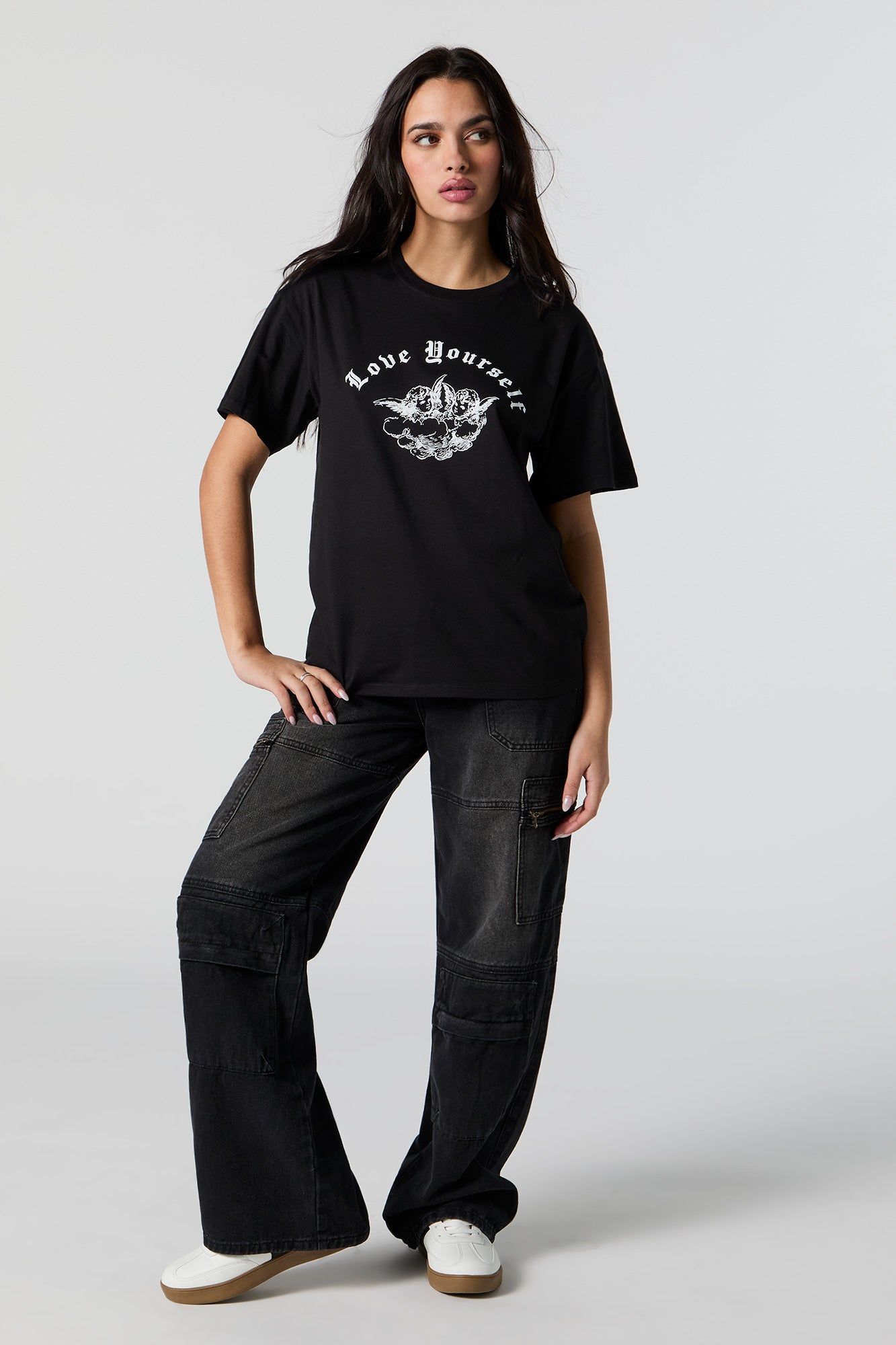 Love Yourself Graphic Boyfriend T-Shirt sold by Urban Planet product image thumbnail 3