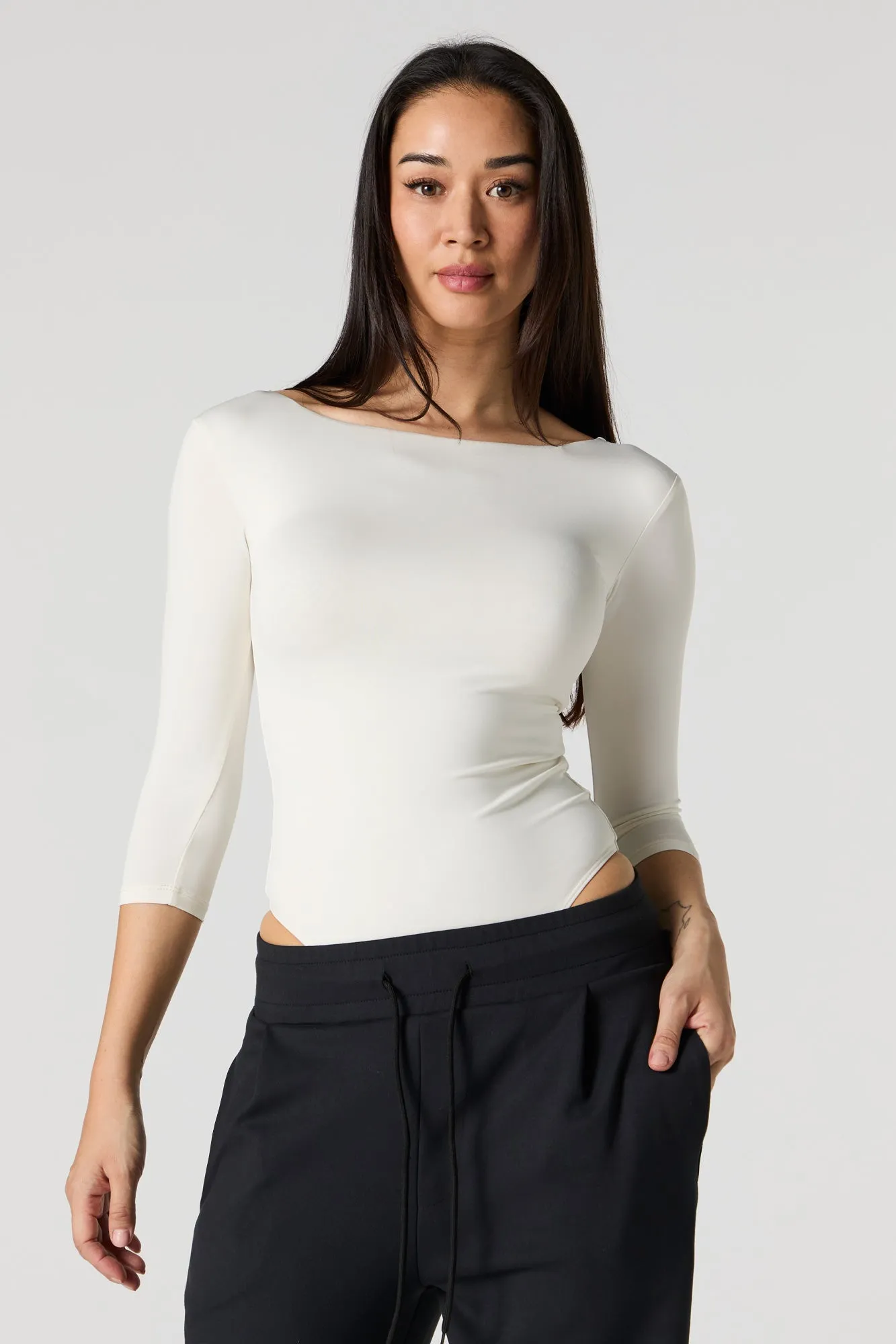 Contour Boat Neck Half Sleeve Bodysuit sold by Urban Planet product image thumbnail 2