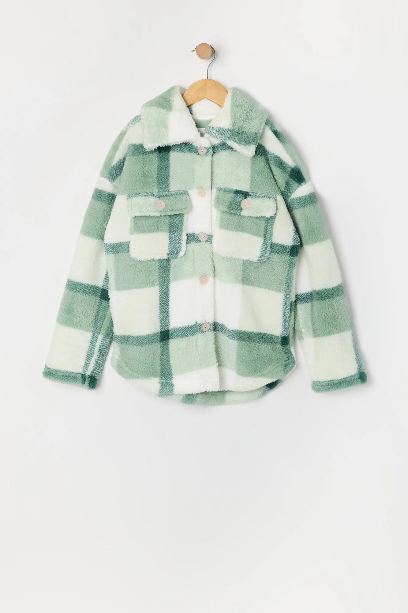 Blouson-chemisier en Sherpa à carreaux pour fille sold by Urban Planet product image thumbnail 5