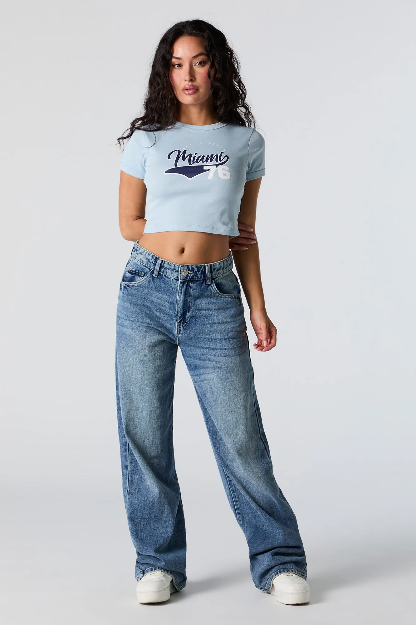 T-shirt ultracourt à imprimé Miami sold by Urban Planet product image thumbnail 3