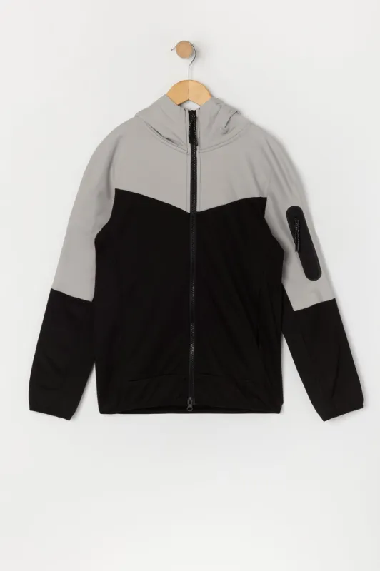 Boys Active Colourblock Zip-Up Hooded Jacket sold by Urban Planet