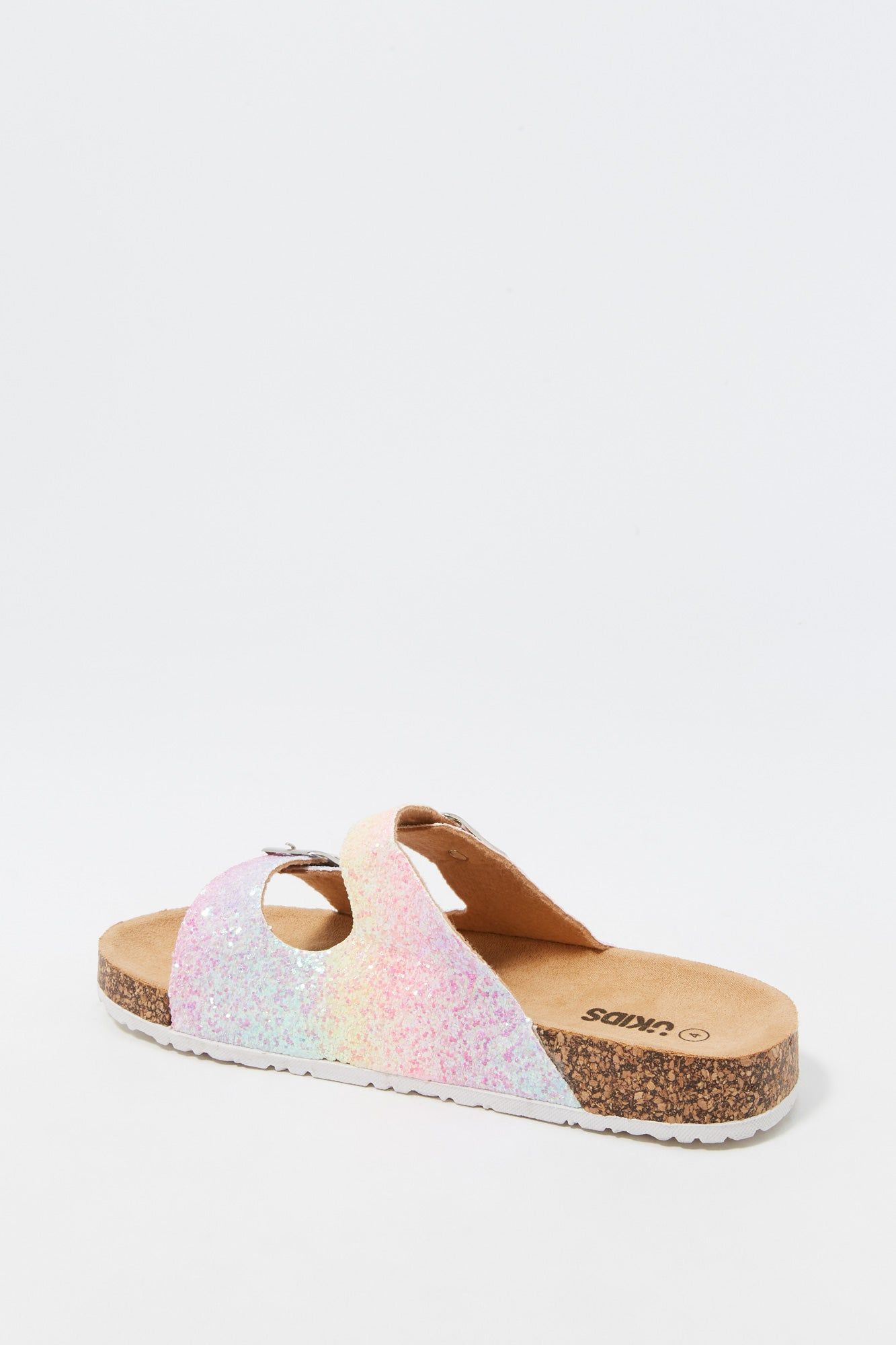 Girls Glitter Rainbow Print Double Buckle Sandal sold by Urban Planet product image thumbnail 3