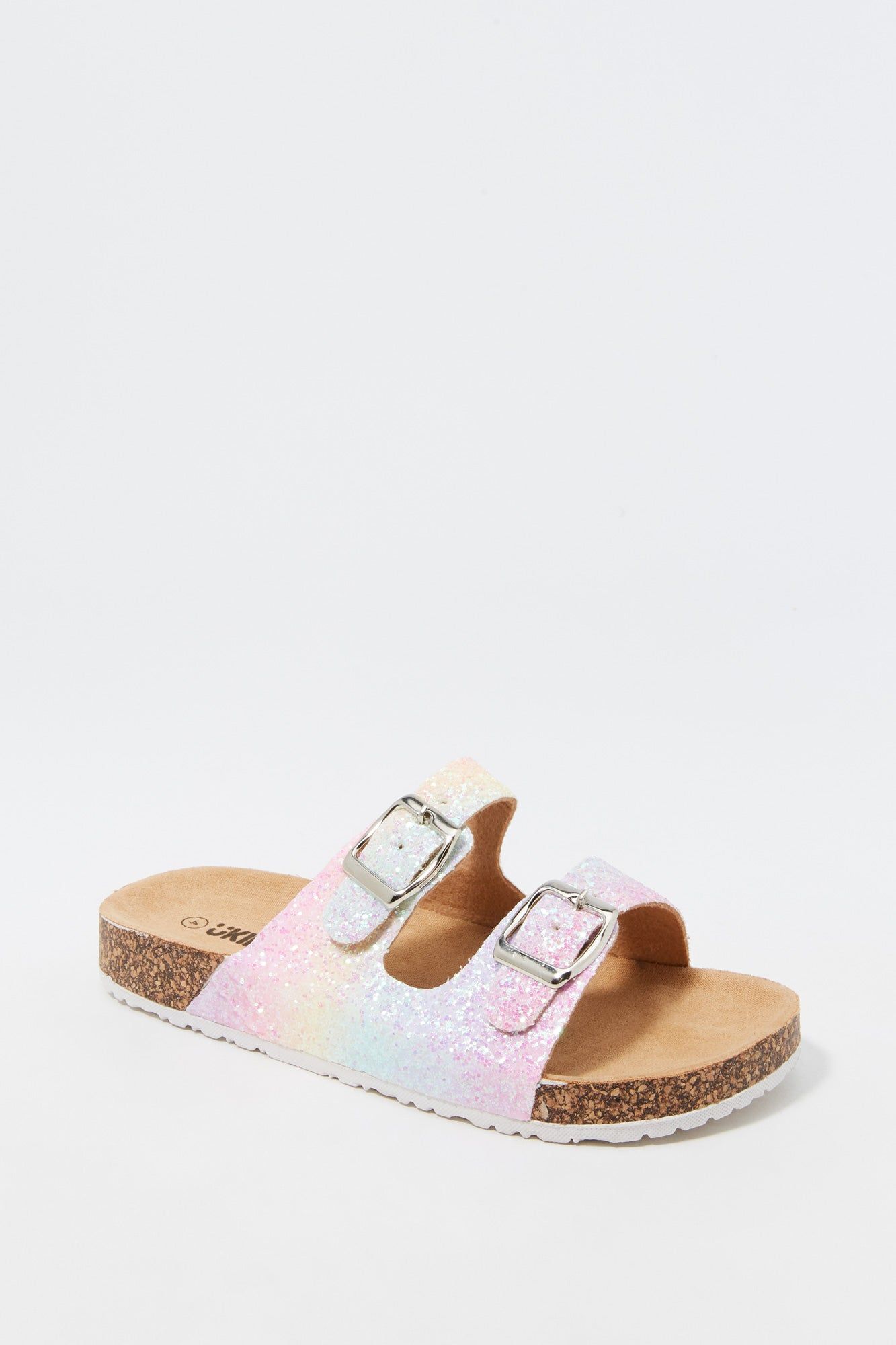 Girls Glitter Rainbow Print Double Buckle Sandal sold by Urban Planet product image thumbnail 2