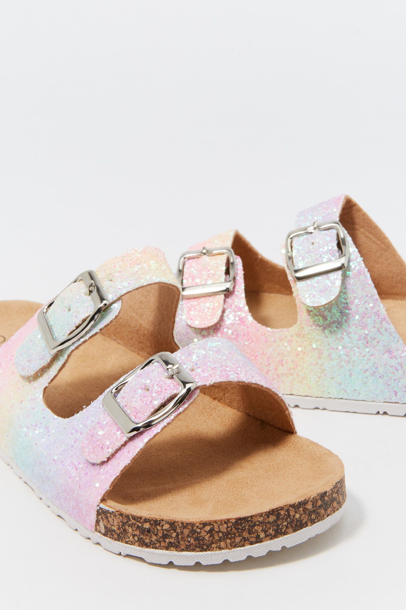 Girls Glitter Rainbow Print Double Buckle Sandal sold by Urban Planet product image thumbnail 4