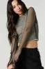 Fishnet Rhinestone Long Sleeve Top sold by Urban Planet
