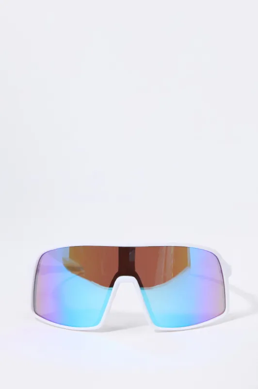 Soft Touch Shield Sunglasses sold by Urban Planet