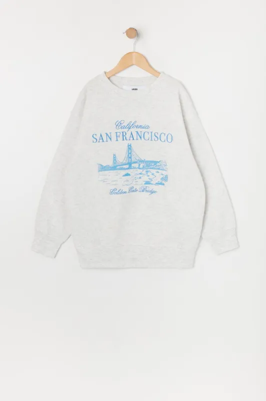 Girls San Francisco Graphic Oversized Sweater sold by Urban Planet