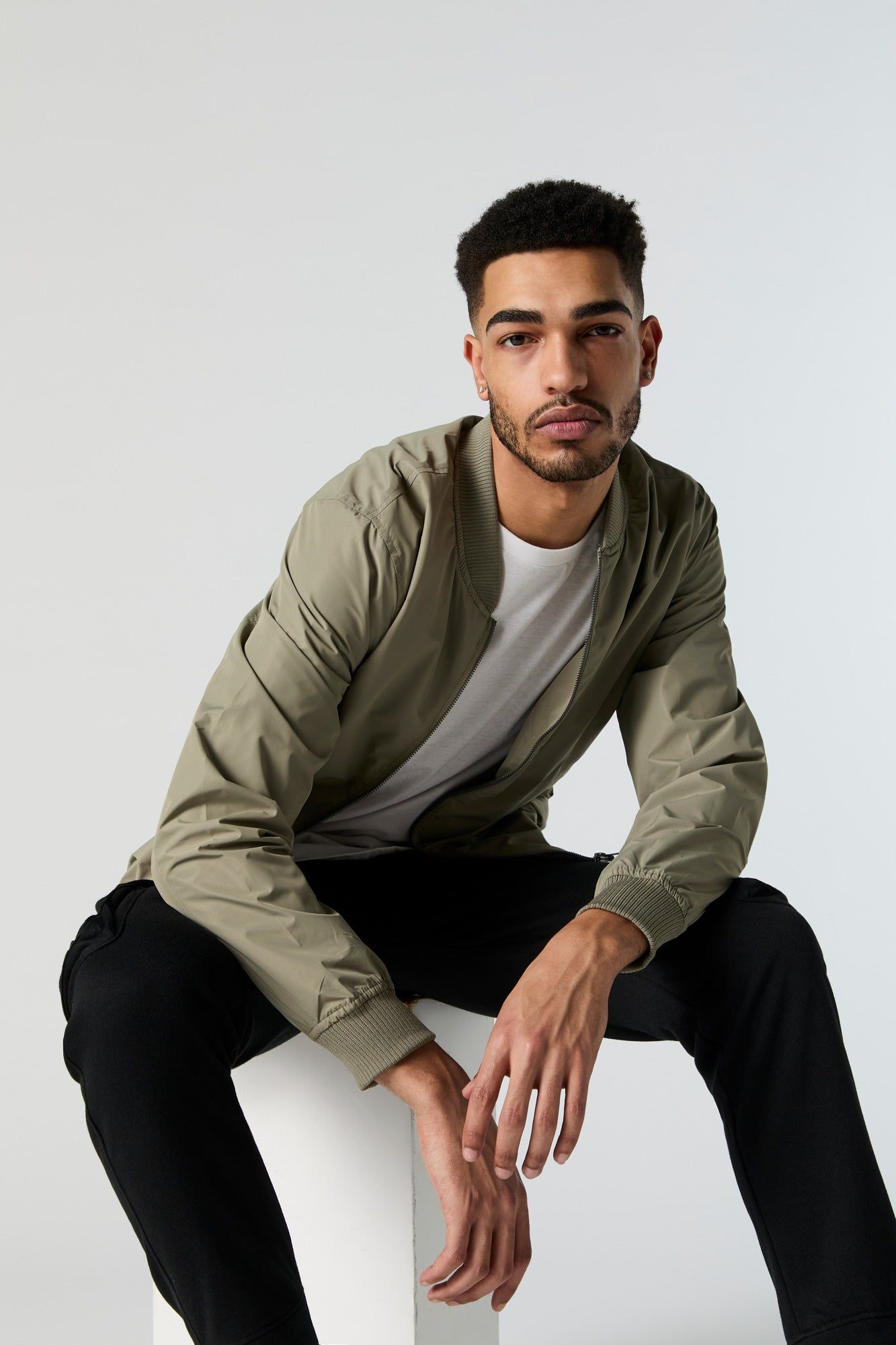 Zip-Up Bomber Jacket sold by Urban Planet