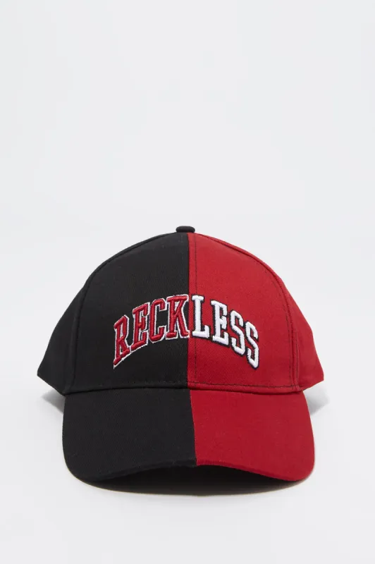 Reckless Embroidered Colourblock Baseball Hat sold by Urban Planet