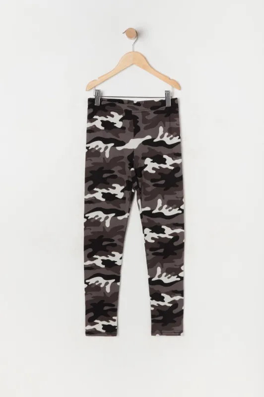 Girls Soft Camo Print Fleece Legging sold by Urban Planet