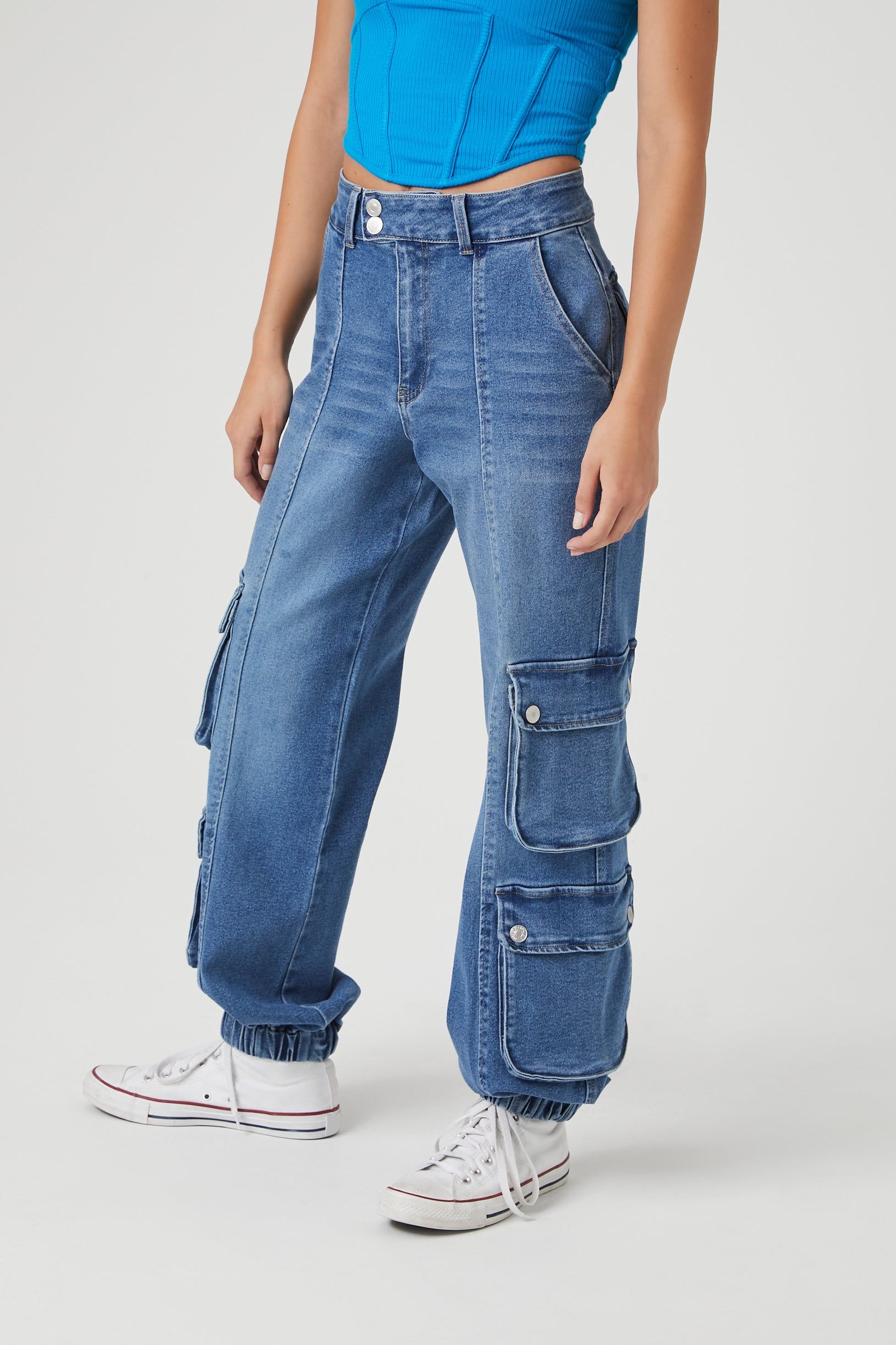 Pantalon de jogging en denim avec poches cargo multiples sold by Urban Planet product image thumbnail 3