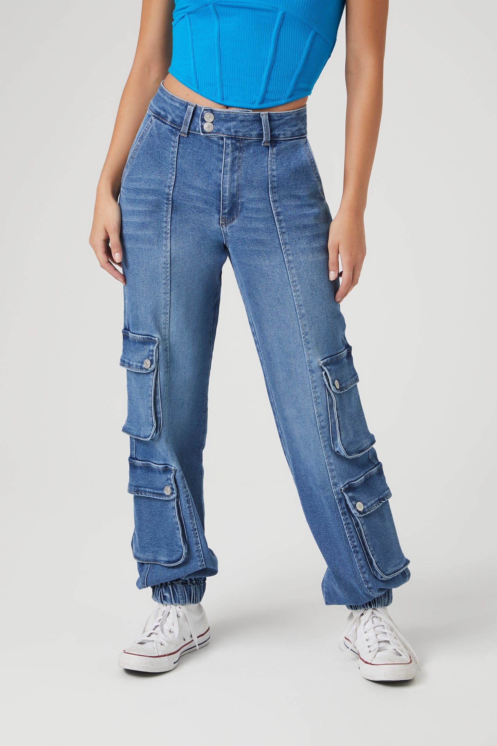 Pantalon de jogging en denim avec poches cargo multiples sold by Urban Planet product image thumbnail 2