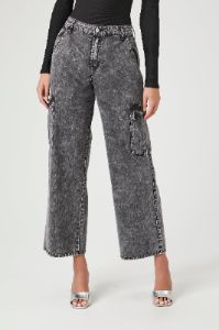 Jean cargo à jambe large délavé minéral sold by Urban Planet