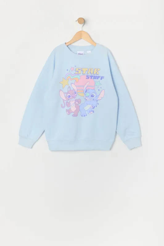 Girls Stitch and Angel Star Stuff Graphic Fleece Sweatshirt sold by Urban Planet