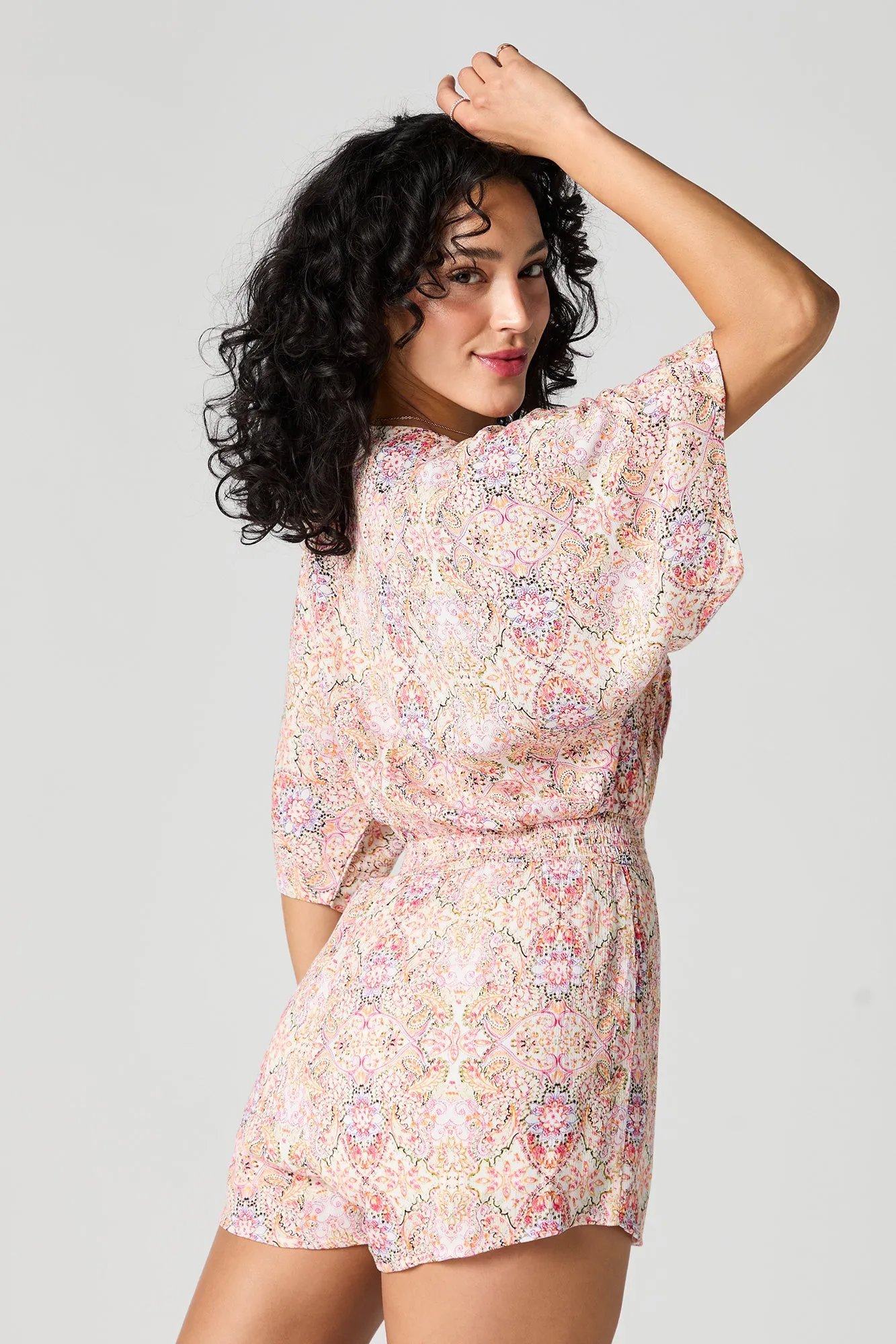 Paisley Print Front Tie Cut Out Romper sold by Urban Planet product image thumbnail 2