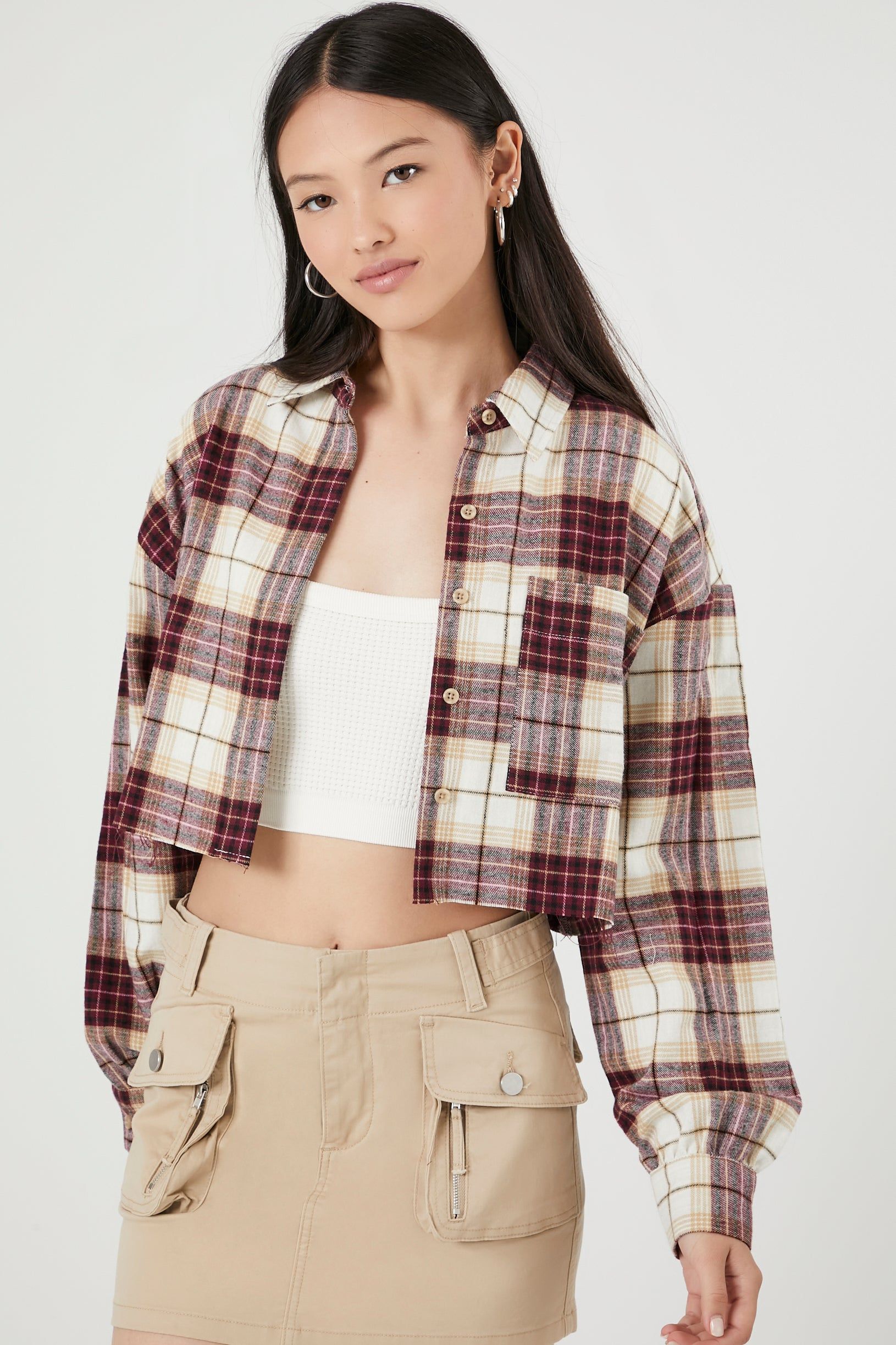 Cropped Plaid Flannel sold by Urban Planet