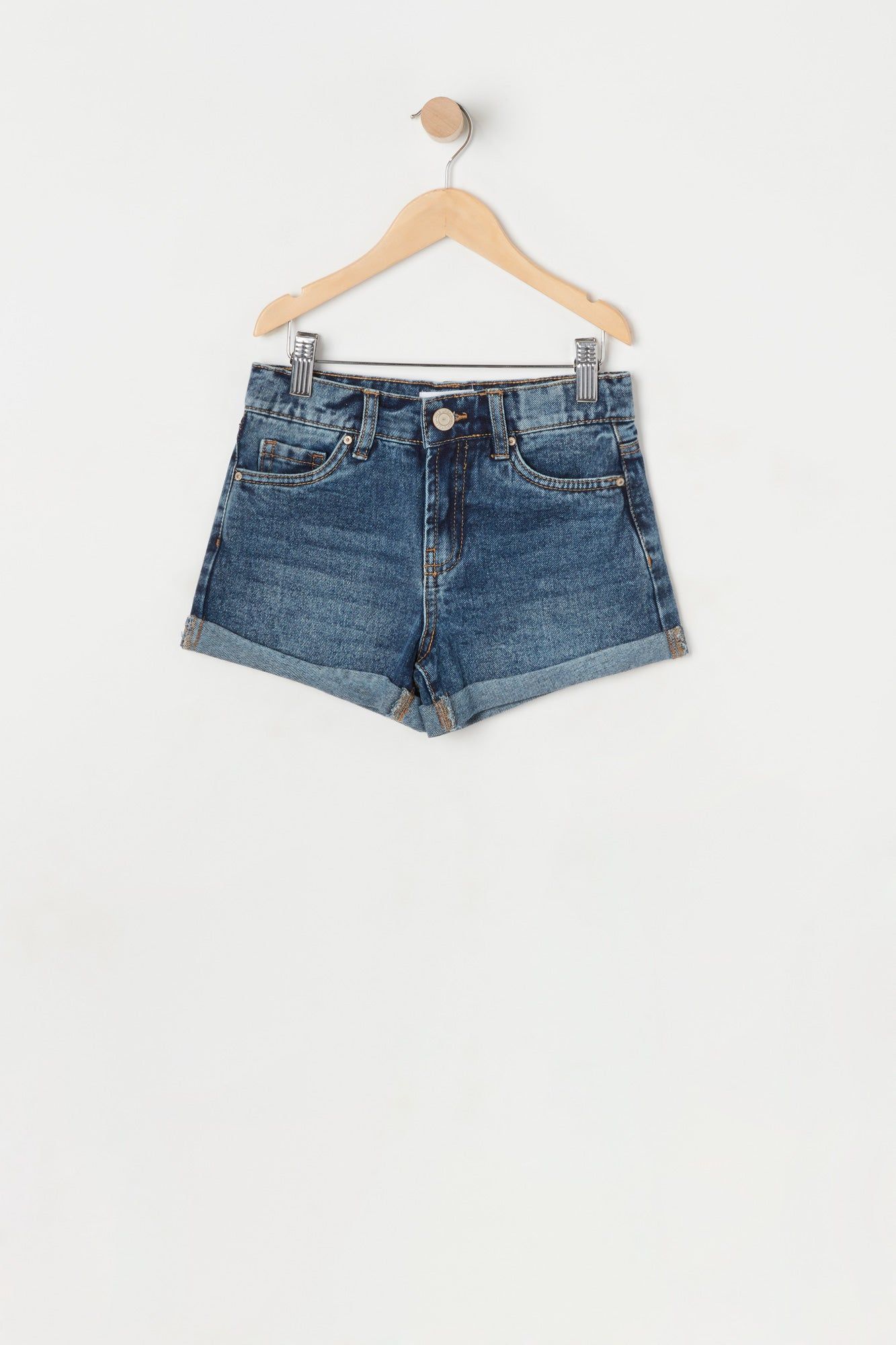 Girls Mom High-Rise Dark Wash Short sold by Urban Planet