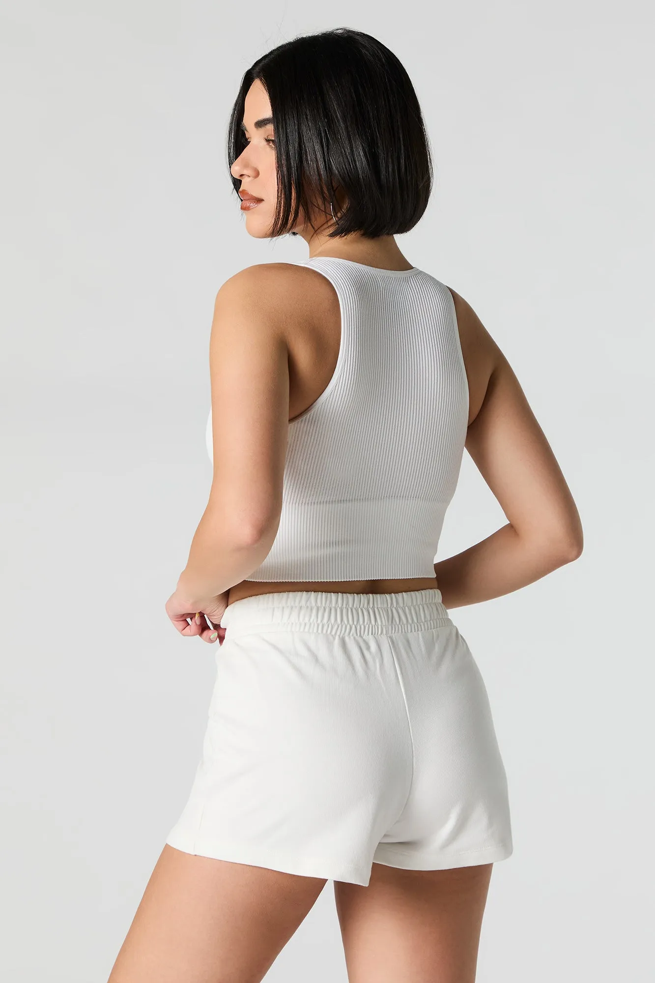 Débardeur court côtelé sans couture à encolure en V sold by Urban Planet product image thumbnail 3