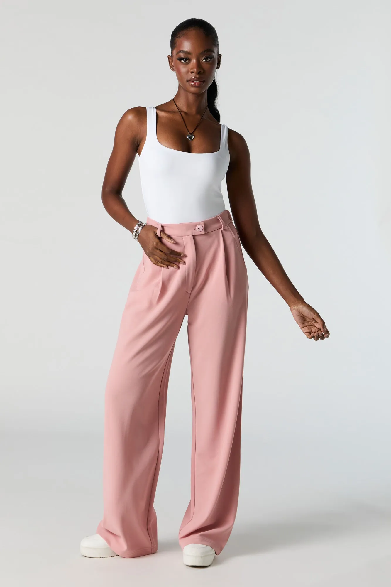 Crepe Straight Leg Dress Pant sold by Urban Planet