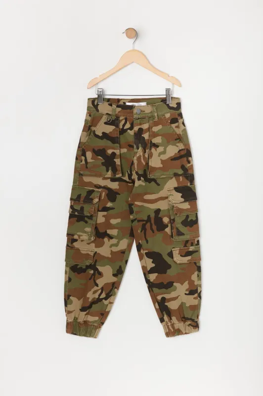 Girls Multi Pocket Camo Cargo Jogger sold by Urban Planet