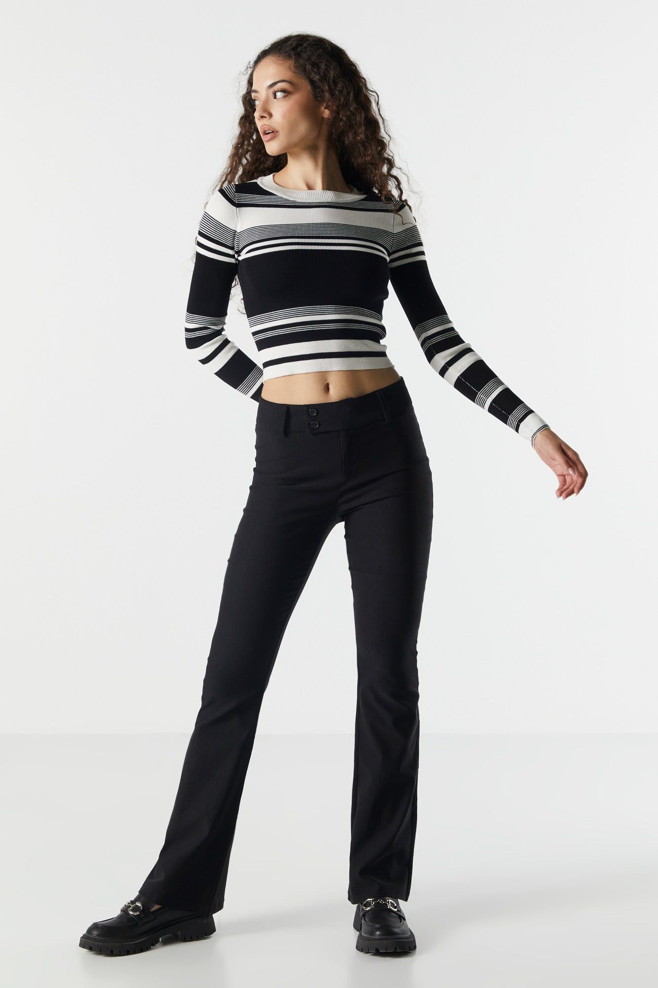 Striped Long Sleeve Crewneck Sweater sold by Urban Planet product image thumbnail 3