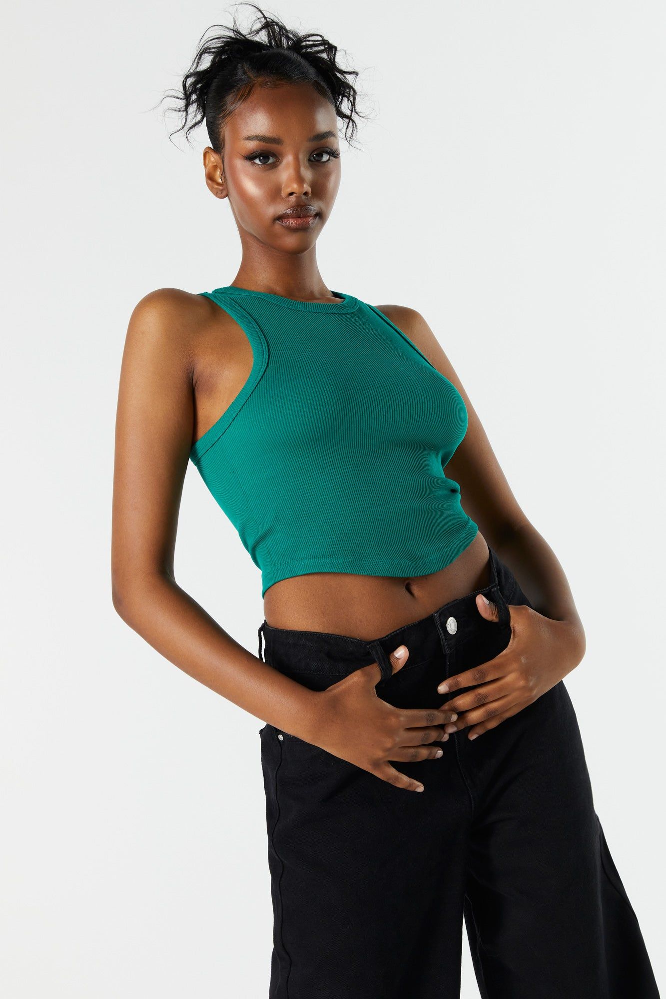 Seamless Ribbed High Neck Tank Top sold by Urban Planet