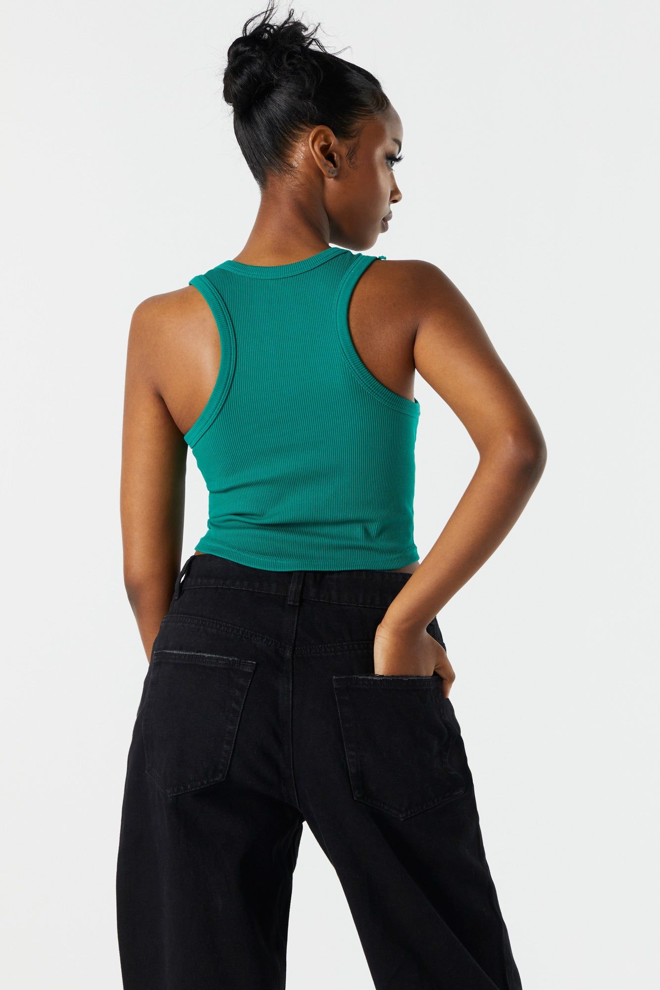 Seamless Ribbed High Neck Tank Top sold by Urban Planet product image thumbnail 2