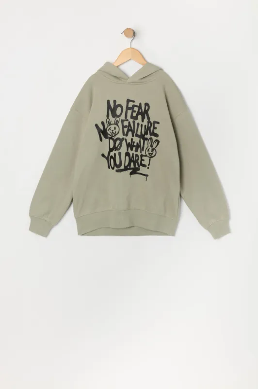 Haut à capuchon en molleton avec imprimé Do What You Dare pour garçon sold by Urban Planet