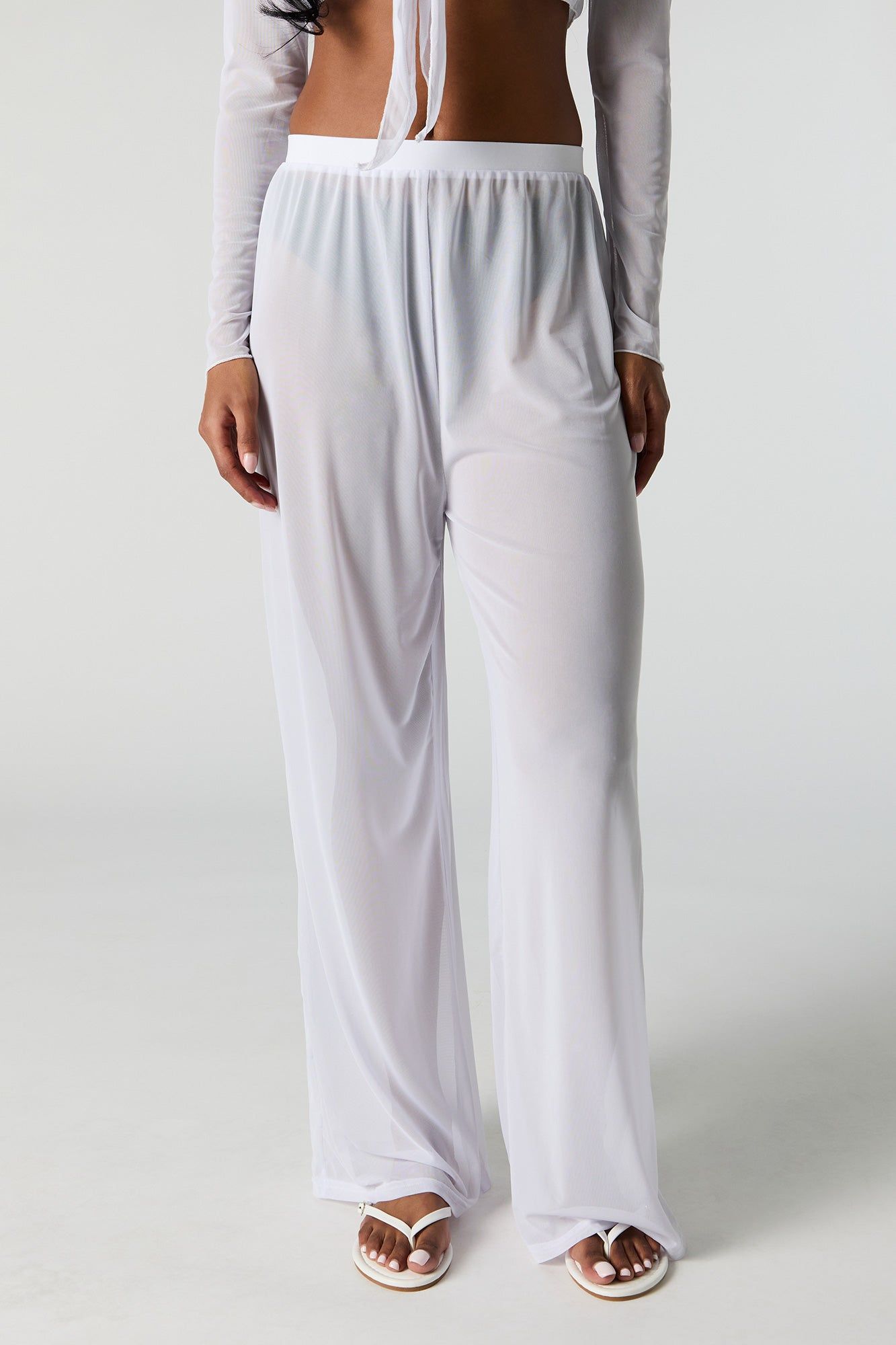 Pantalon couvre-maillot à jambe large en filet sold by Urban Planet product image thumbnail 5