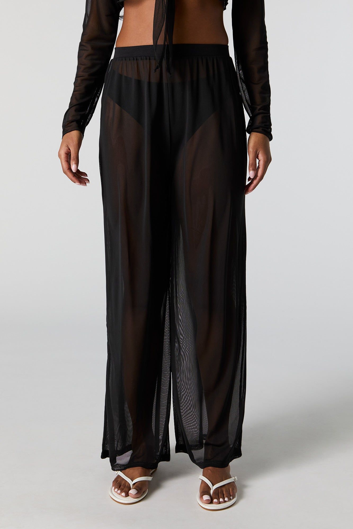 Pantalon couvre-maillot à jambe large en filet sold by Urban Planet product image thumbnail 2