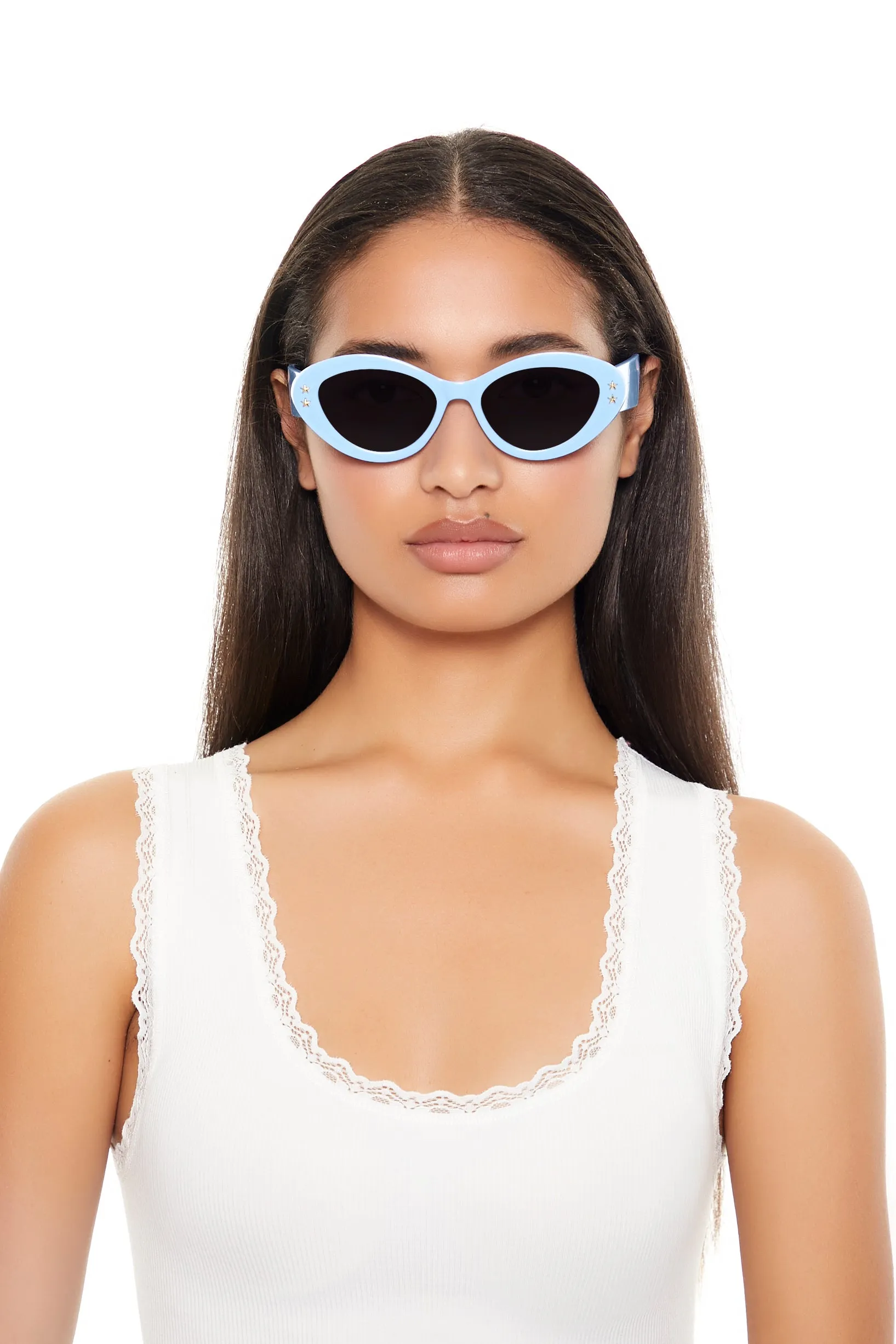 Studded Oval Frame Sunglasses sold by Urban Planet product image thumbnail 5