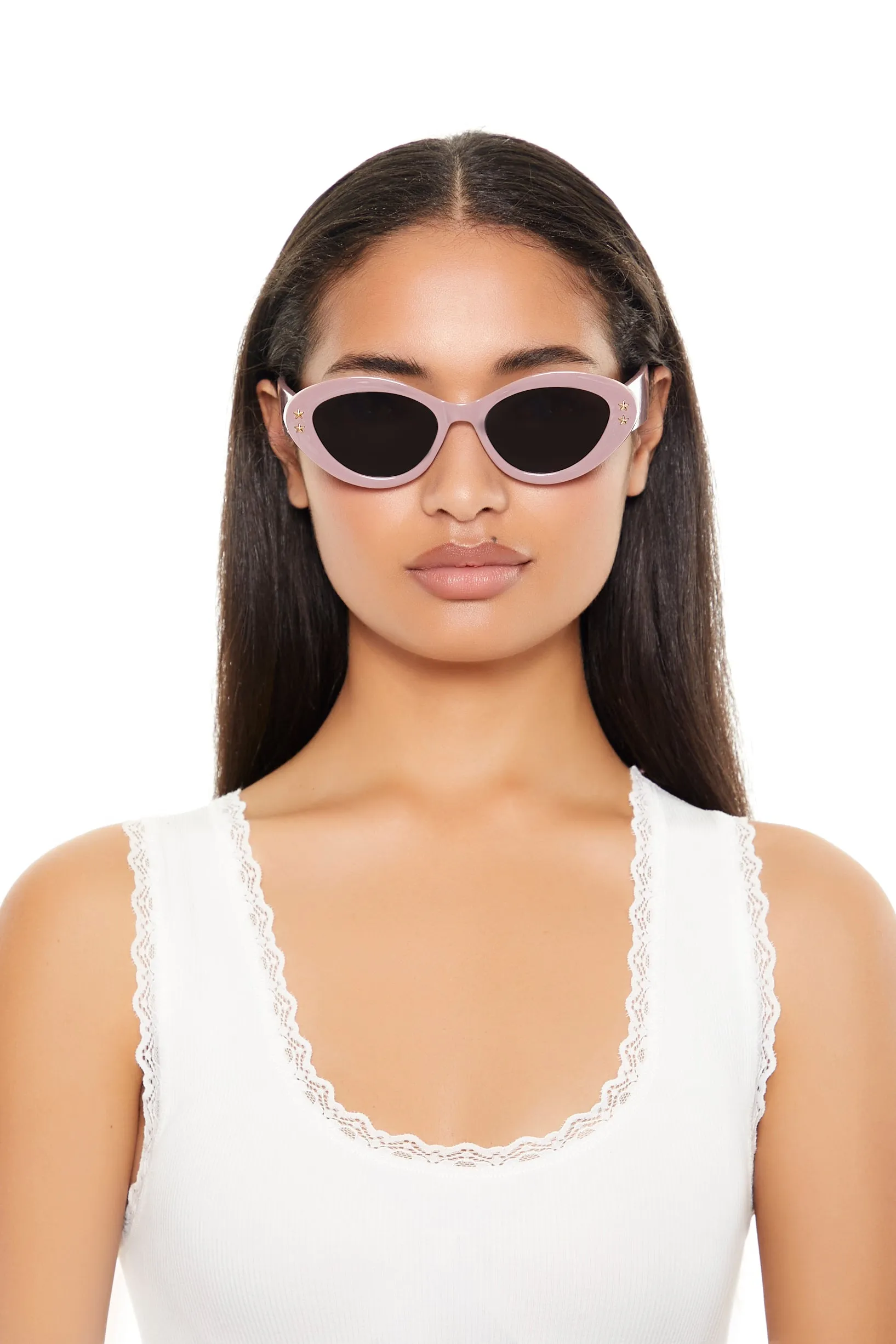 Studded Oval Frame Sunglasses sold by Urban Planet