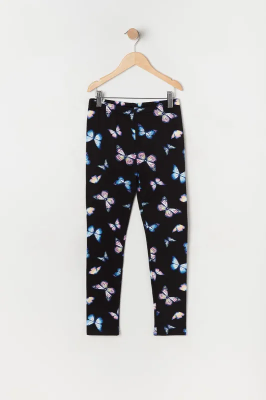 Girls Soft Butterfly Print Fleece Legging sold by Urban Planet