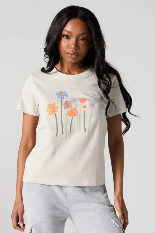 Flower Graphic Oversized T-Shirt sold by Urban Planet