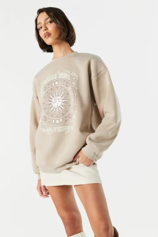 Moonlit Dreams Graphic Fleece Sweatshirt sold by Urban Planet
