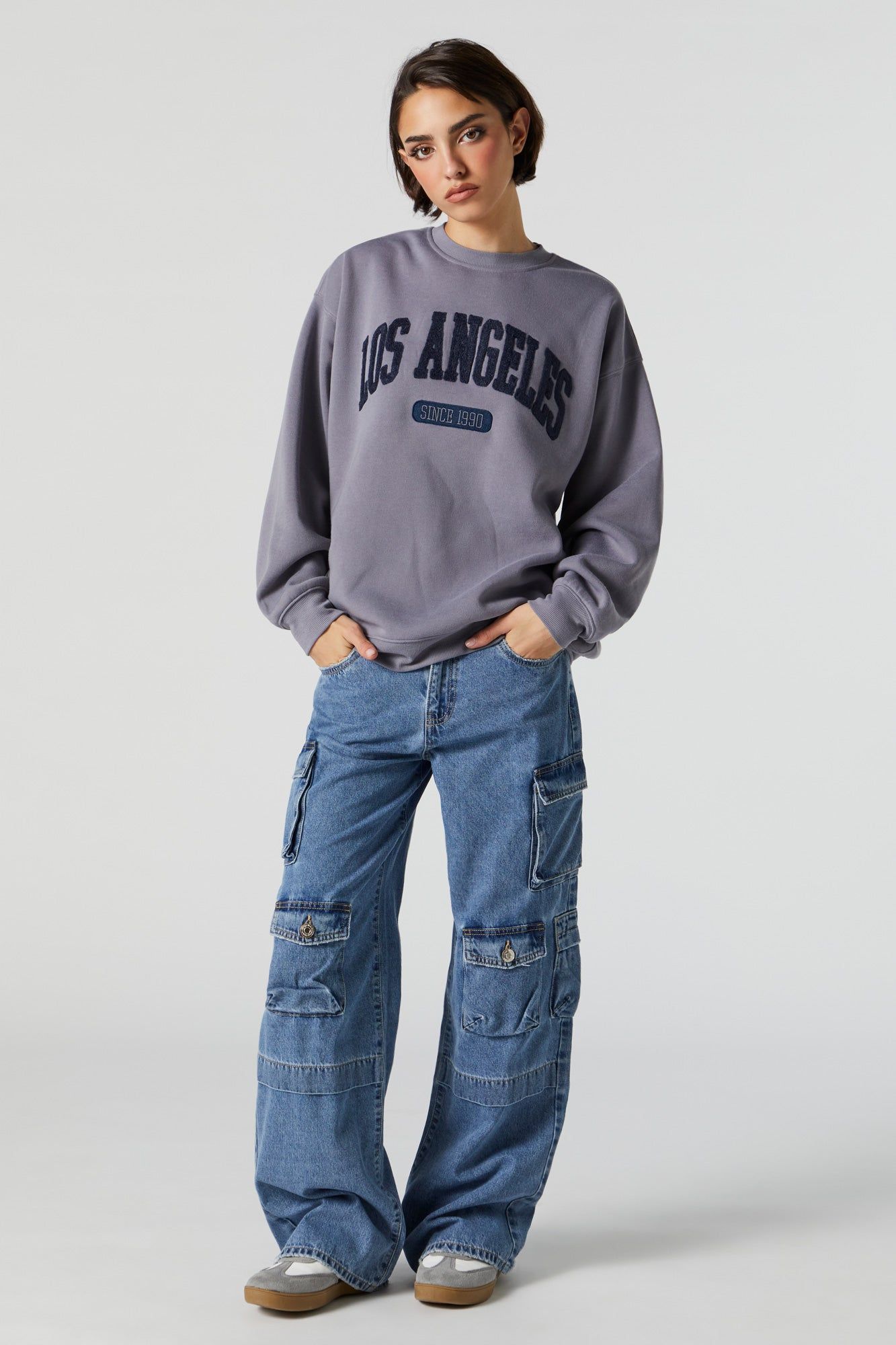 Los Angeles Chenille Embroidered Fleece Sweatshirt sold by Urban Planet product image thumbnail 3