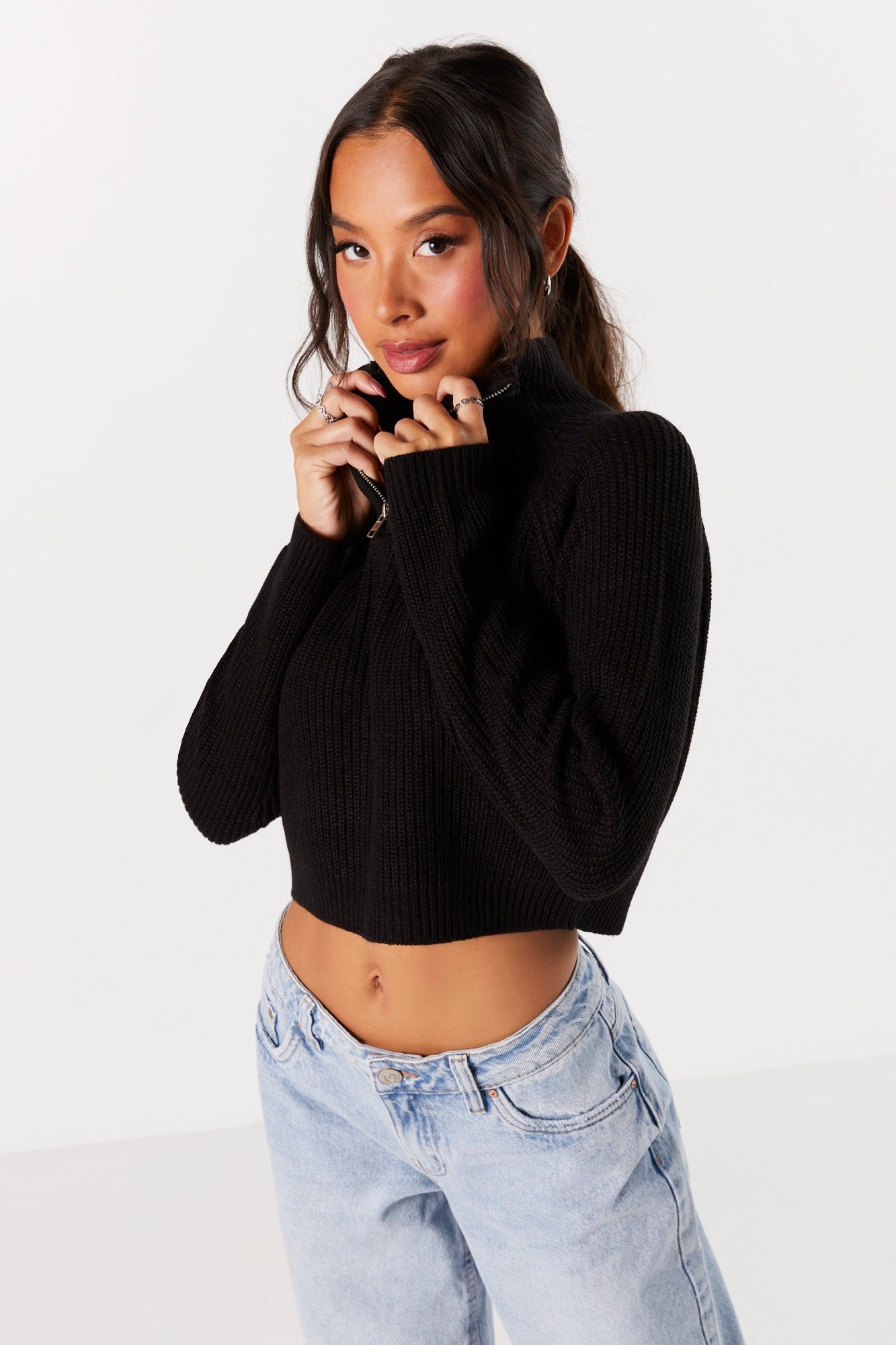 Half Zip Knit Sweater sold by Urban Planet