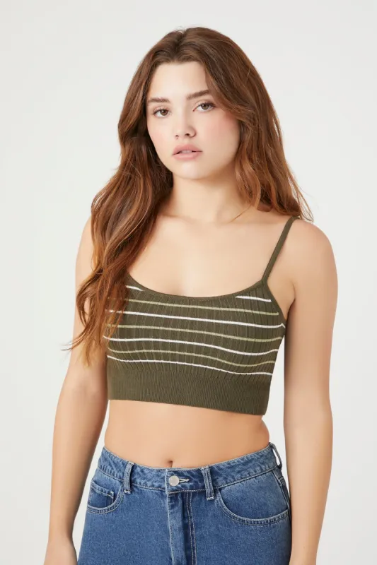 Striped Knit Cropped Tank sold by Urban Planet